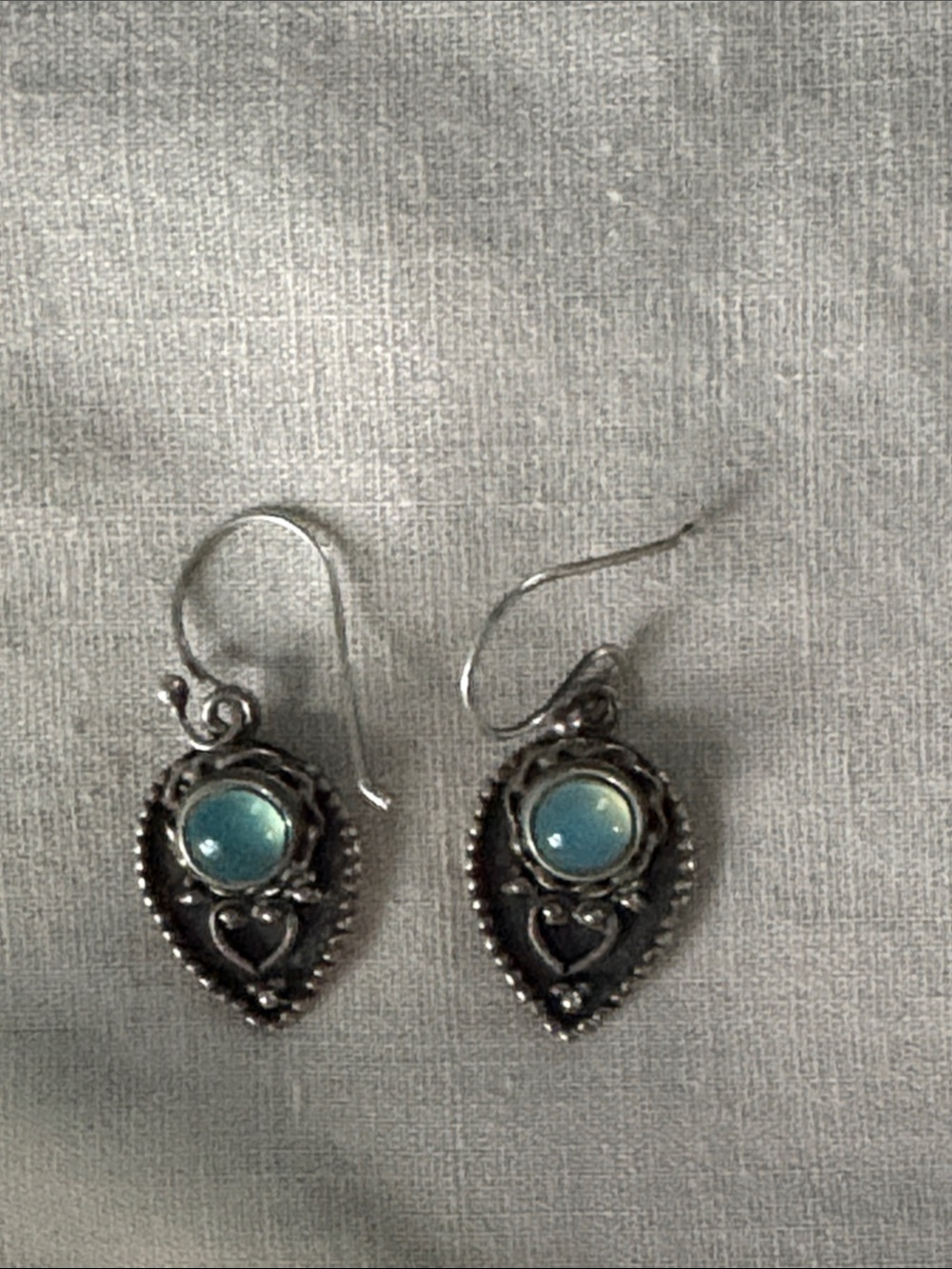 Moonstone and Bali Sterling earrings